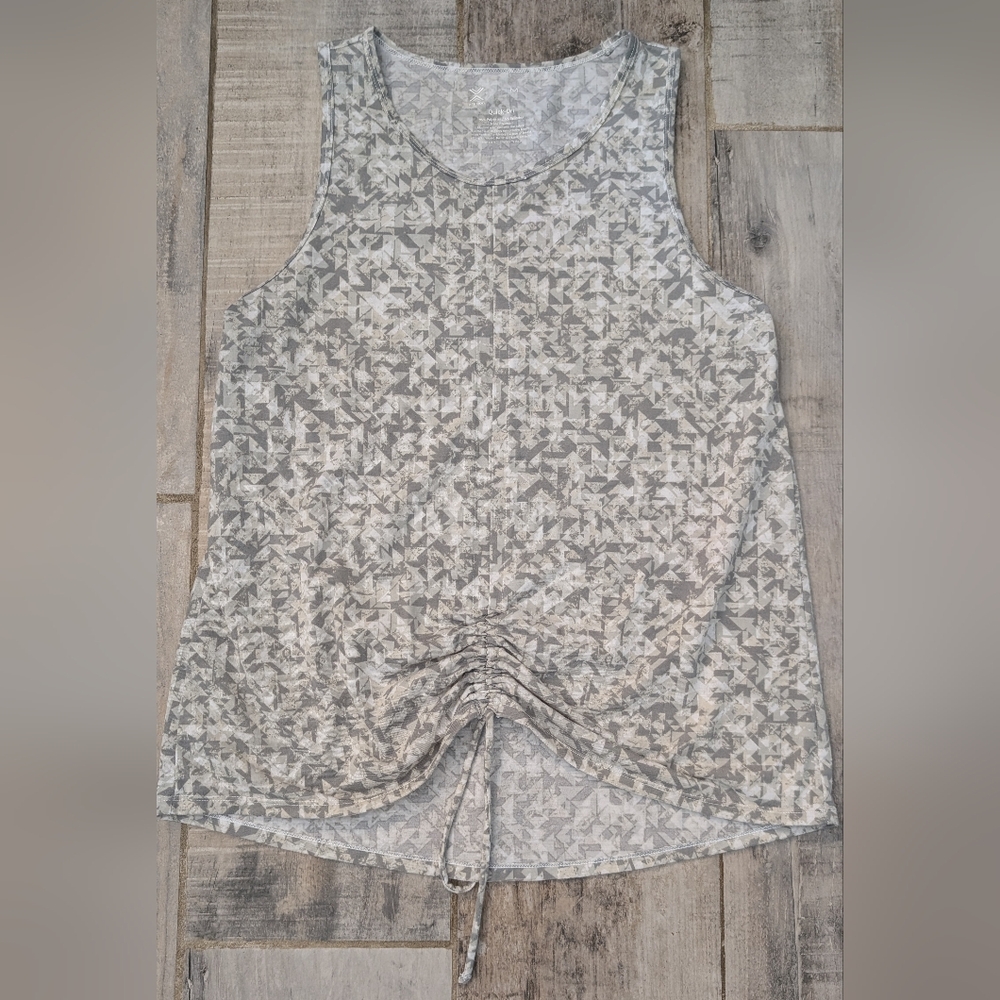 Xersion Light Gray Geometric Tank Top